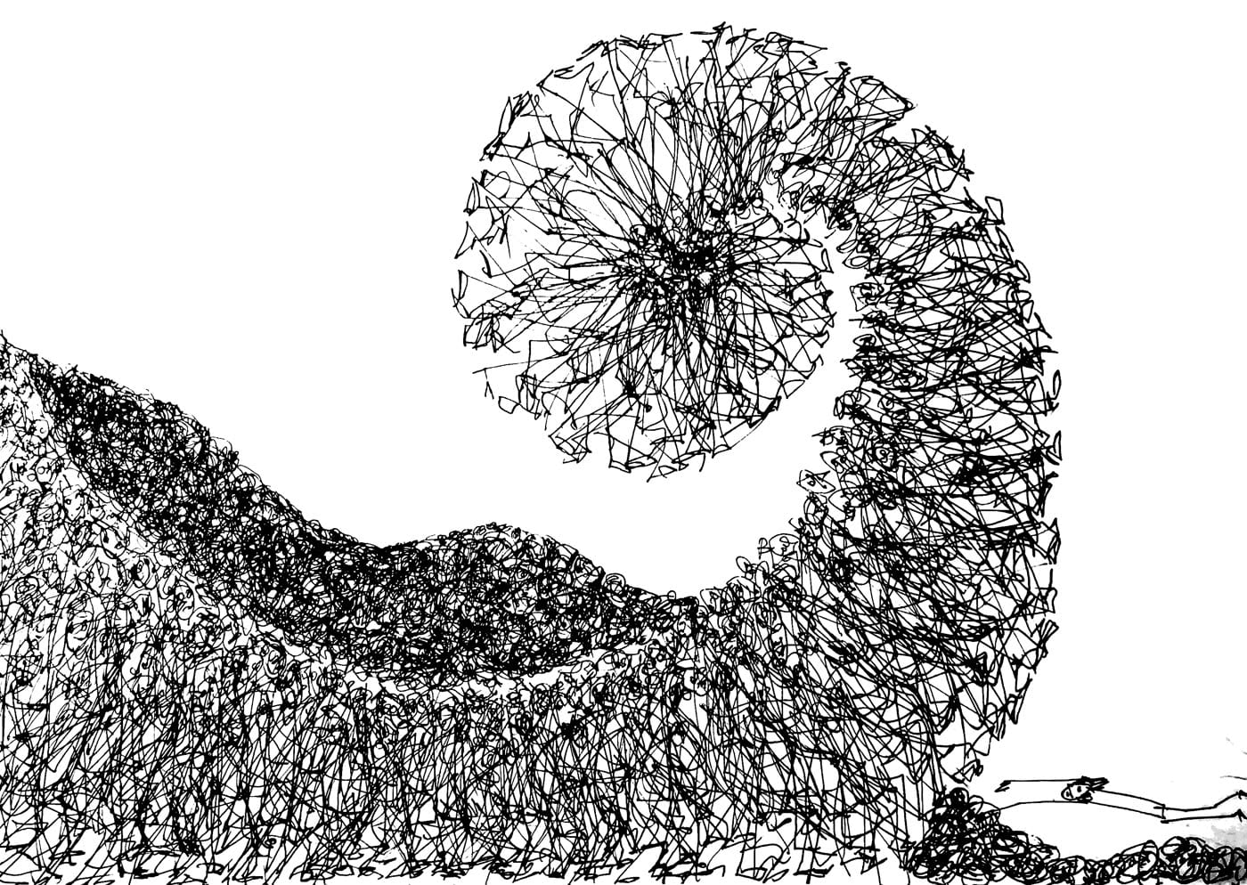 Soare spiralat deasupra unui munte de gânduri